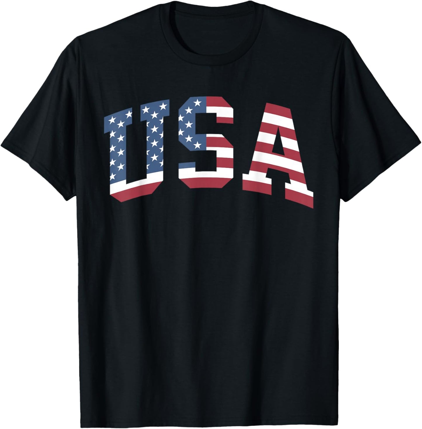 USA Shirt Women Men Kids Patriotic American Flag 4th of July T-Shirt - T-Shirt | Black