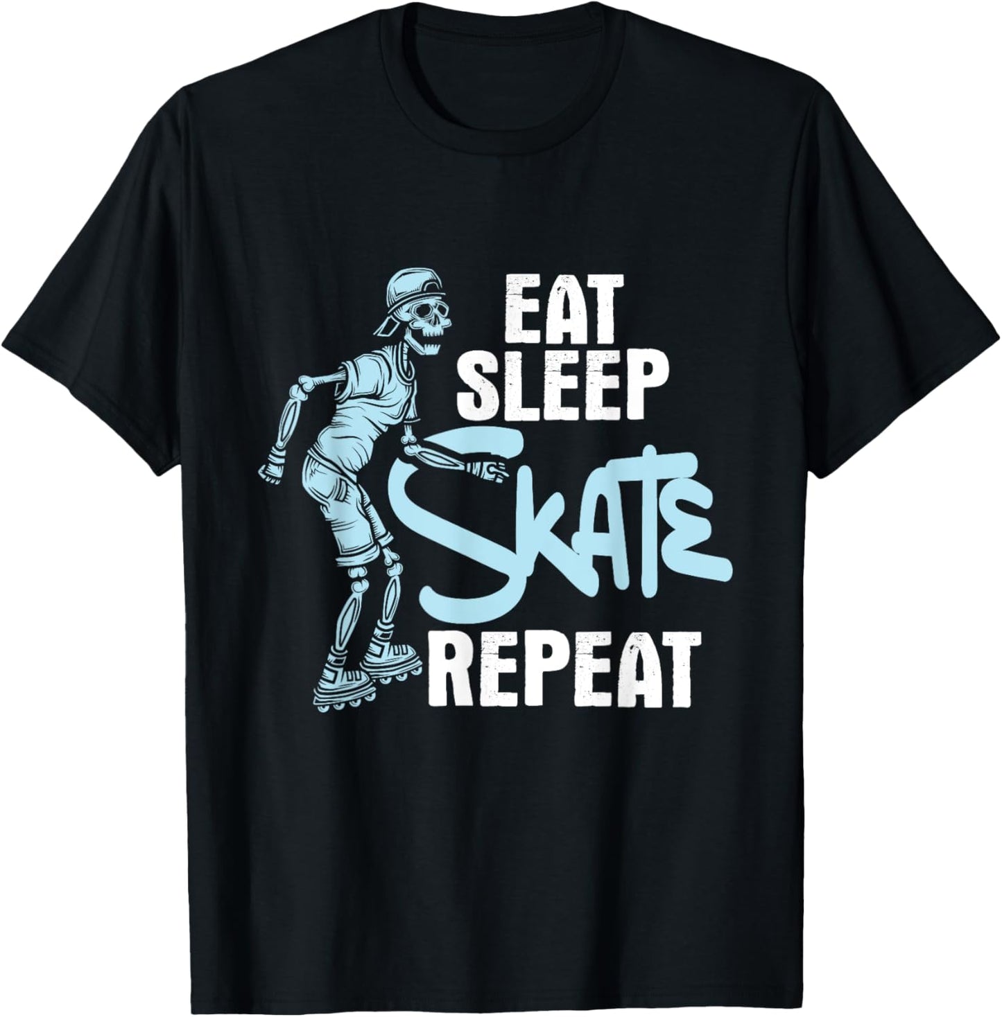 Eat Sleep Skate Repeat - Inline Skating Rollerblades Skater T-Shirt - T-Shirt | Black