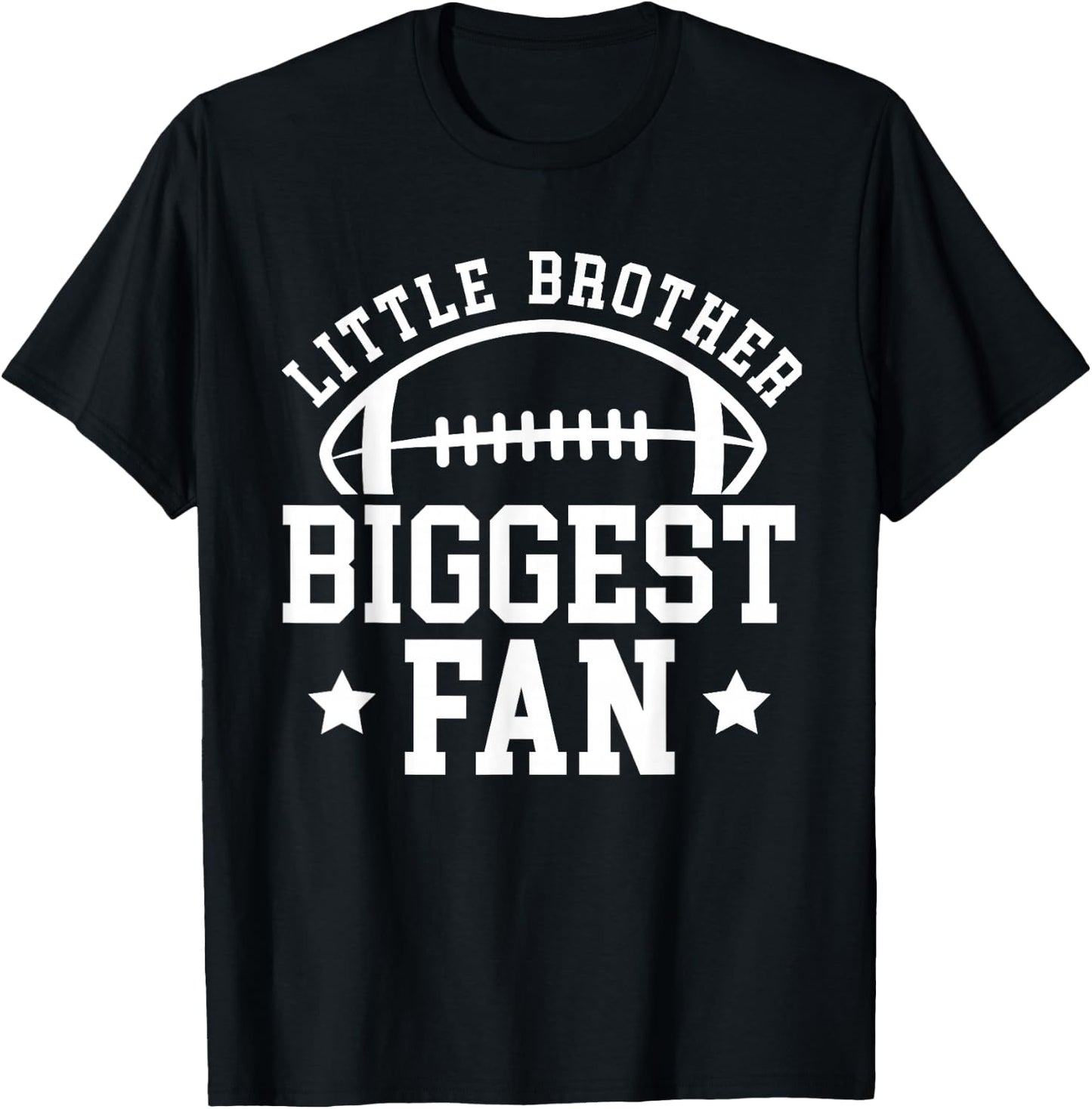 Little Brother Football Brother Of A Football Player T-Shirt - T-Shirt | Black