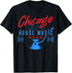 Chicago House Music Vinyl Dj Raver Flag Skyline Apparel T-Shirt - T-Shirt | Black