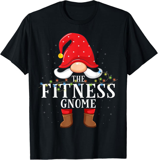 Fitness Gnome Matching Christmas Family Pajama T-Shirt - T-Shirt | Black
