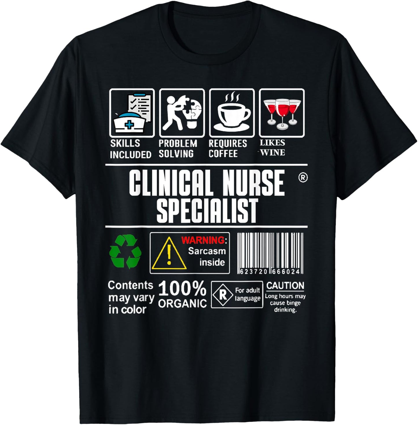 Clinical Nurse Specialist Skills Included Problem Solving T-Shirt - T-Shirt | Black