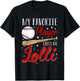 Baseball My Favorite Player Calls Me Lolli Heart Grandma T-Shirt - T-Shirt | Black