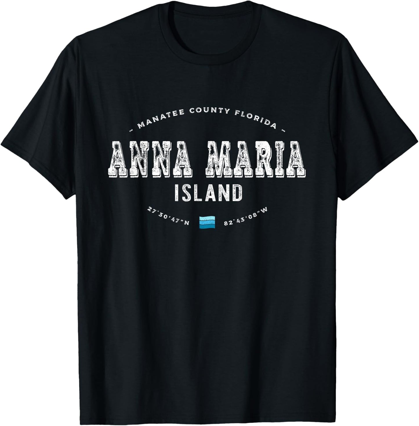 Vintage Retro Anna Maria Island Florida Graphic T-Shirt - T-Shirt | Black