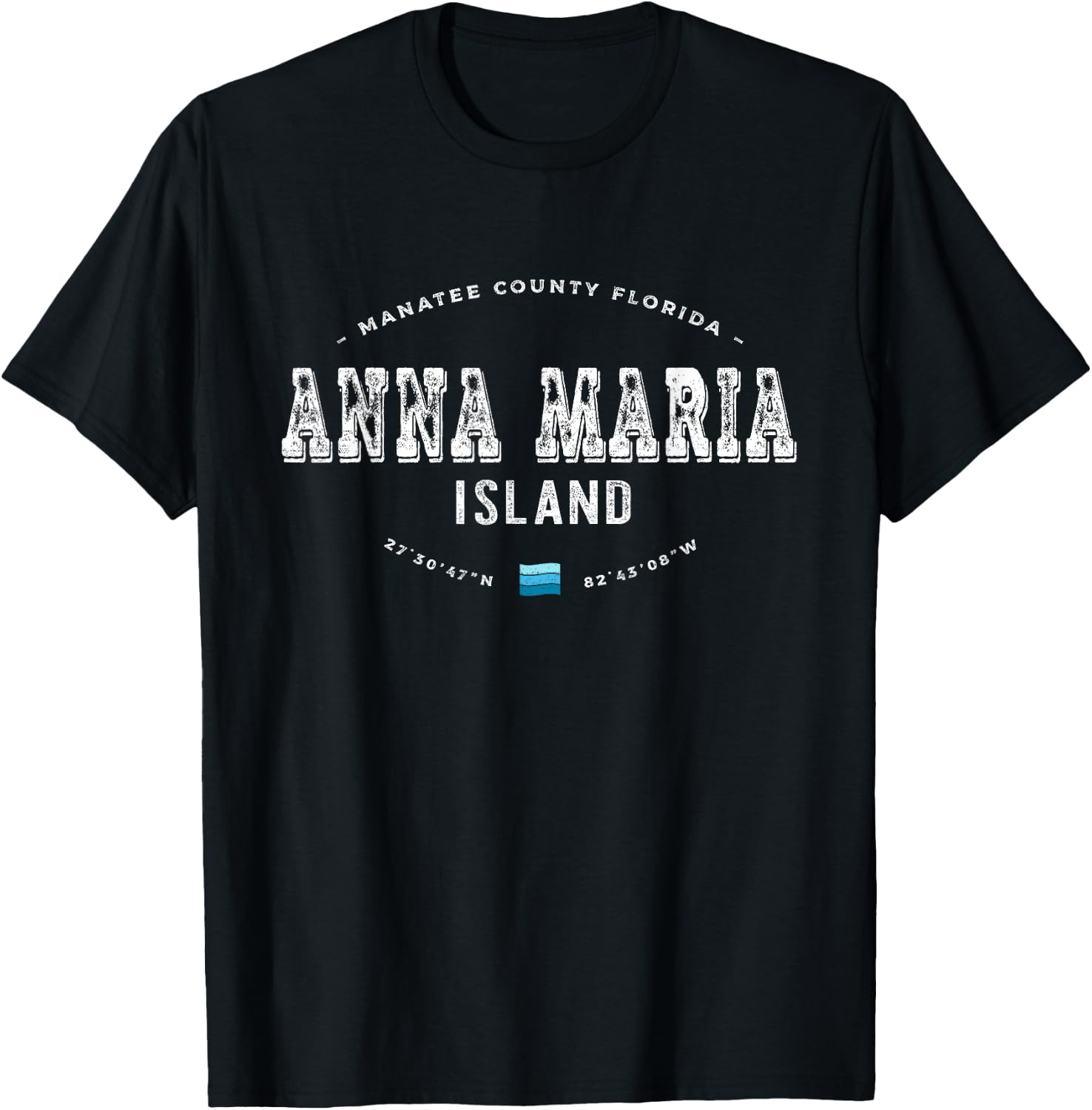 Vintage Retro Anna Maria Island Florida Graphic T-Shirt - T-Shirt | Black