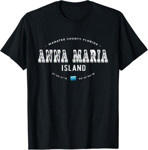 Vintage Retro Anna Maria Island Florida Graphic T-Shirt - T-Shirt | Black