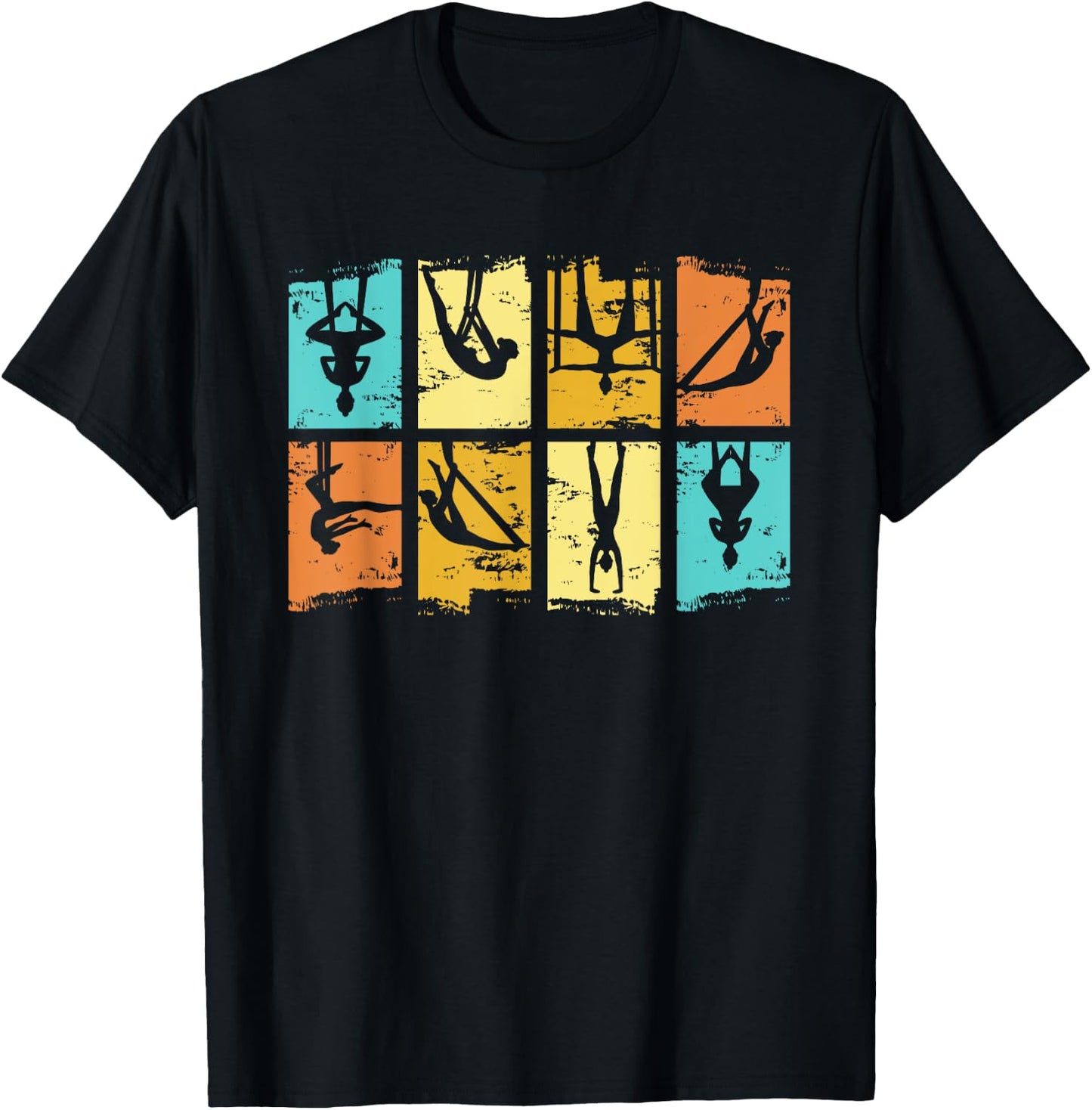 Vintage Aerialists Retro Aerial Silk Acrobatics Dance Circus T-Shirt - T-Shirt | Black