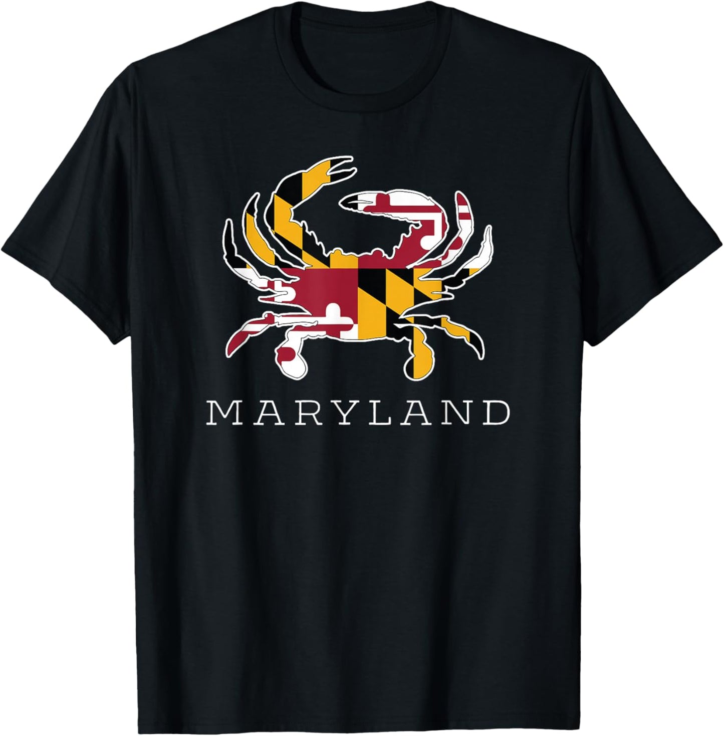 Maryland State Flag Classy Blue Crab T-Shirt - T-Shirt | Black