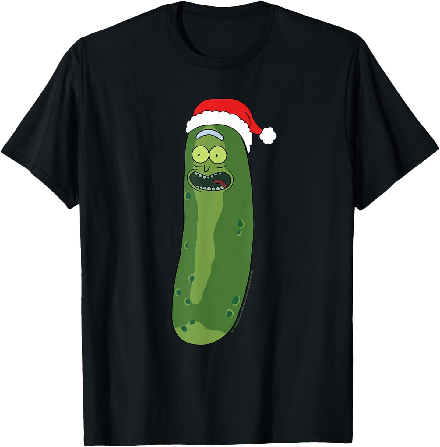 Rick and Morty Christmas, Merry Rickmas With Pickle Rick T-Shirt - T-Shirt | Black