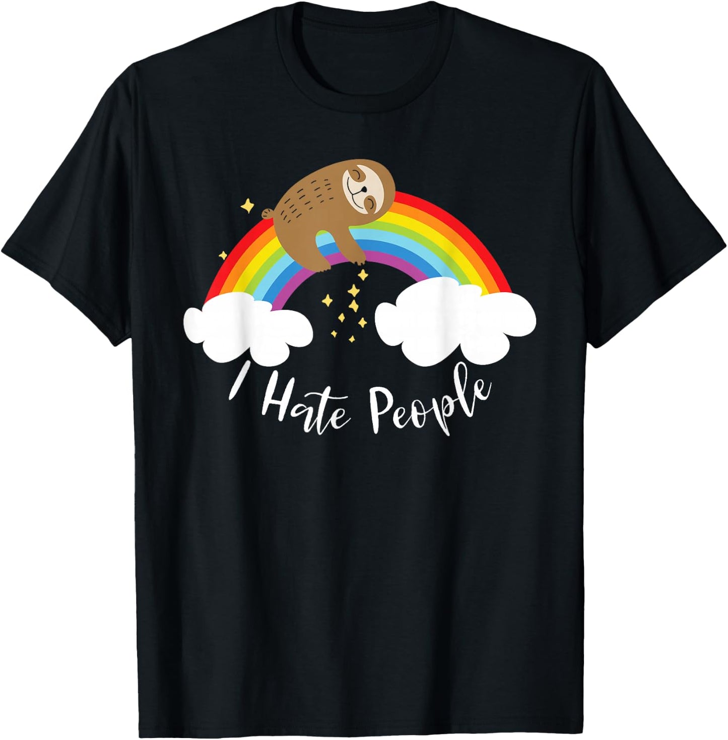 Cute Sloth - I Hate People T-Shirt - T-Shirt | Black