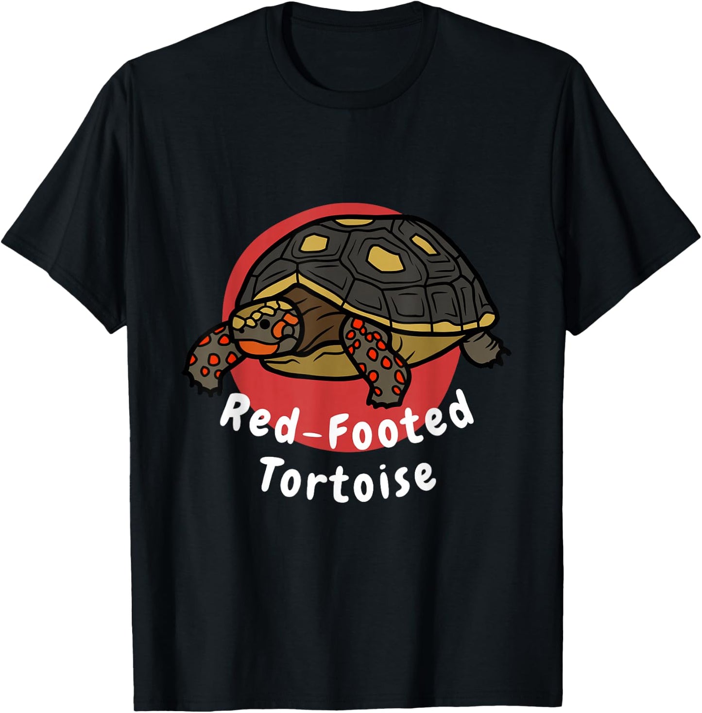 Red-Footed Tortoise Funny Pet Tortoise Turtle T-Shirt - T-Shirt | Black