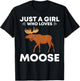 Funny Moose Girls Antler Alces Elk Forest Animal T-Shirt - T-Shirt | Black