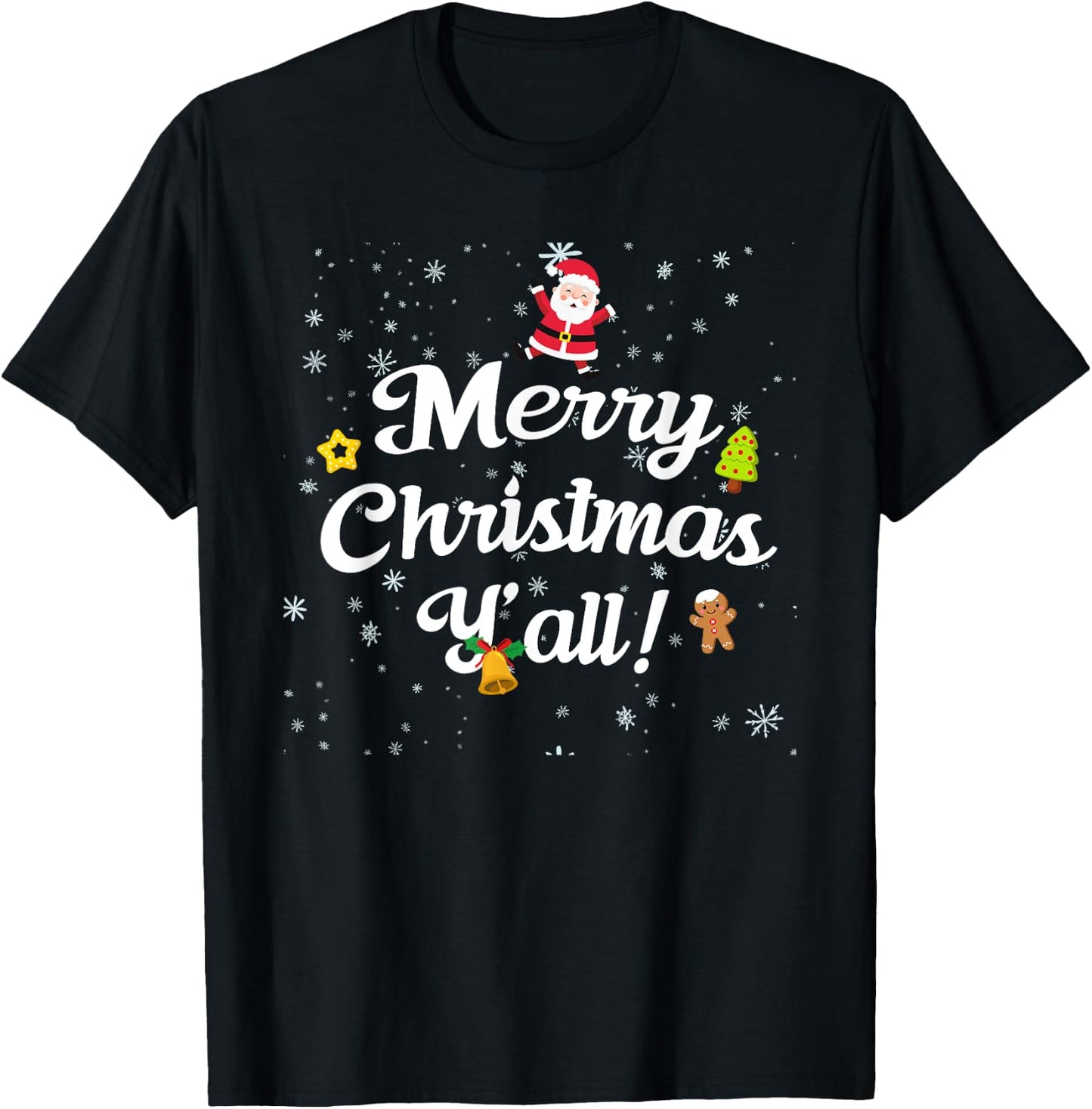 Merry Christmas Y'all T-Shirt - T-Shirt | Black