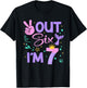 Peace Out Six I'm 7 Mermaid 7th Happy Birthday Girl T-Shirt - T-Shirt | Black