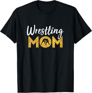 Wrestling Mom Presents Funny Wrestler Mom T-Shirt - T-Shirt | Black