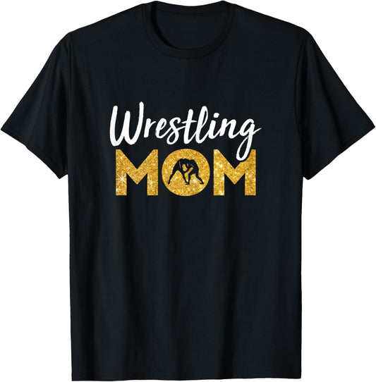 Wrestling Mom Presents Funny Wrestler Mom T-Shirt - T-Shirt | Black