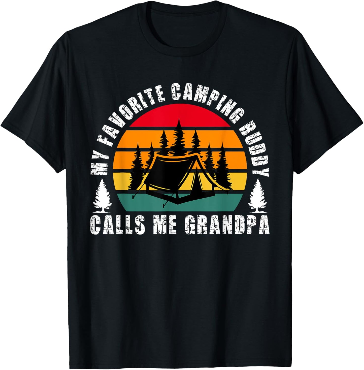 My Favorite Camping Buddy Grandpa Camping Buddies T-Shirt - T-Shirt | Black
