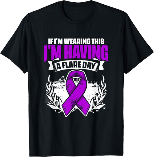 Flare Day - Fibro Survivor Warrior Fibromyalgia Awareness T-Shirt - T-Shirt | Black