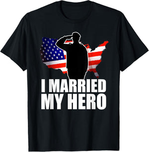 Patriotic American Flag Veteran Military Wife Support Women T-Shirt - T-Shirt | Black
