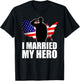 Patriotic American Flag Veteran Military Wife Support Women T-Shirt - T-Shirt | Black