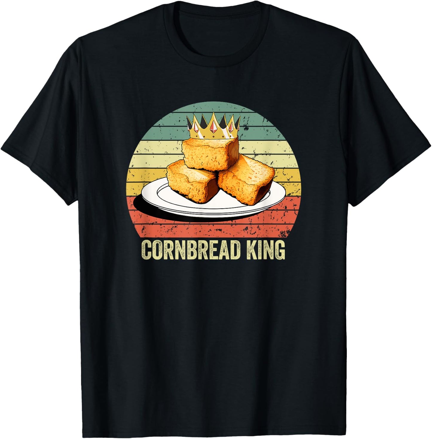 Cornbread, "Cornbread King", Funny Cornbread T-Shirt - T-Shirt | Black