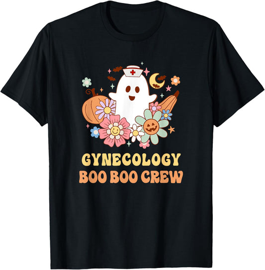 Gynecology Boo Boo Crew Nurse Halloween T-Shirt - T-Shirt | Black