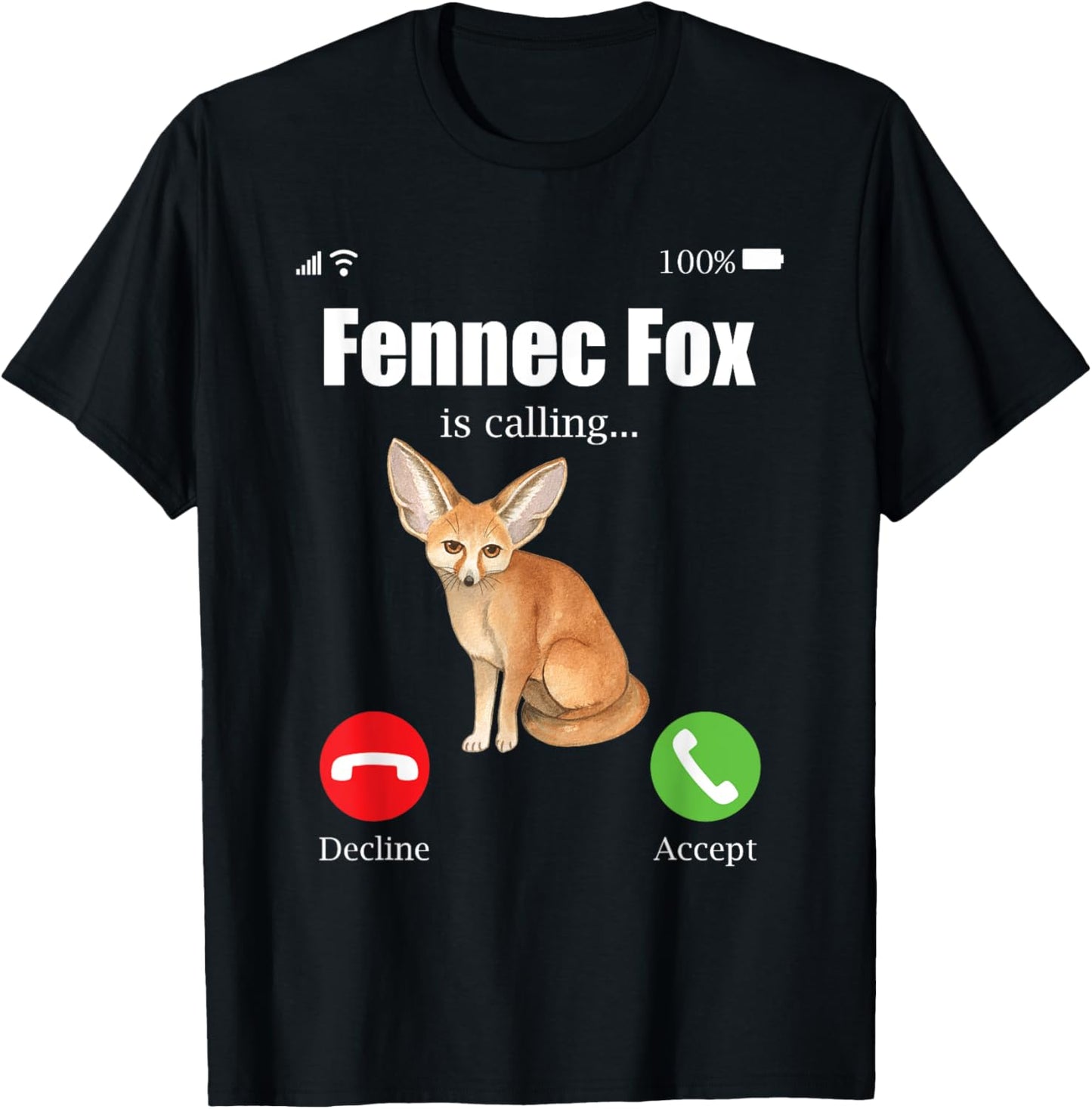 Fennec Fox Cute Fennic Foxes Fenec Animal Fox Lover T-Shirt - T-Shirt | Black