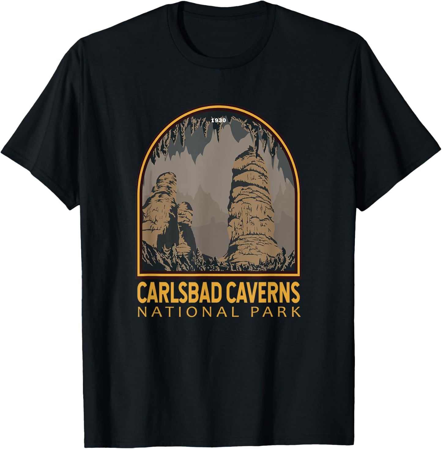 Carlsbad Caverns National Park Vintage Emblem T-Shirt - T-Shirt | Black