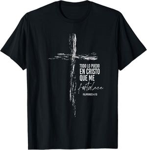 Regalos Cristianos Versos Filipenses 4 13 Christian Spanish T-Shirt - T-Shirt | Black
