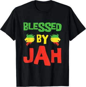 Rasta Clothing Men's Reggae Lion Dreadlocks Men's T-Shirt - T-Shirt | Black