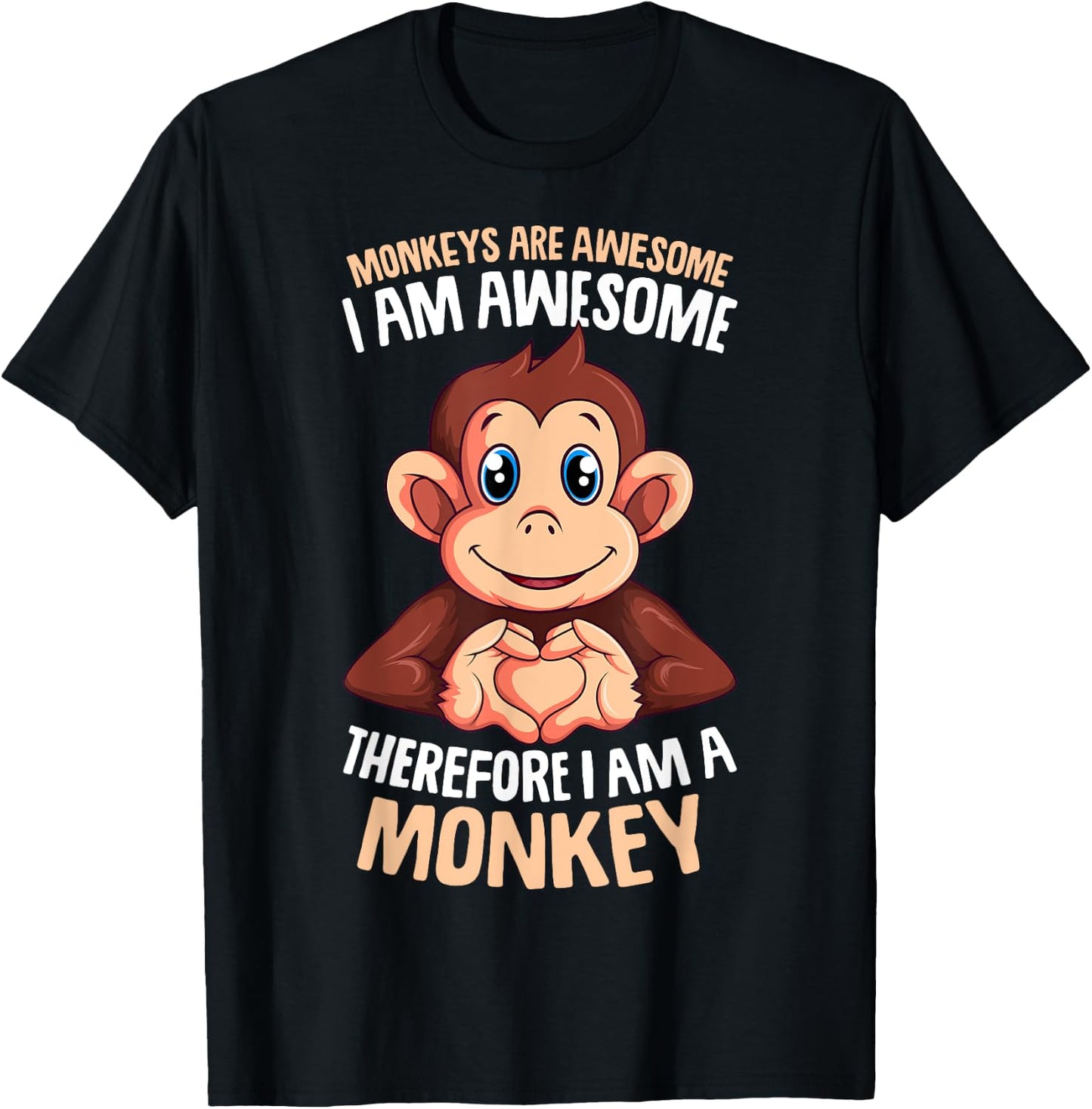 Monkeys Are Awesome Monkey Boys Girls Kids T-Shirt - T-Shirt | Black