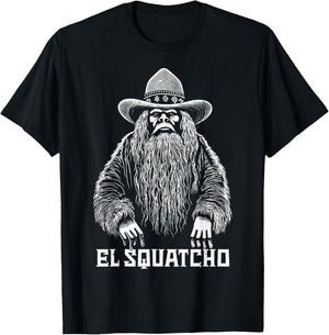 El Squatcho Cowboy Hat – Western Bigfoot Funny Sasquatch T-Shirt - T-Shirt | Black
