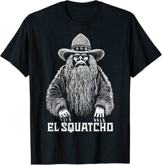 El Squatcho Cowboy Hat – Western Bigfoot Funny Sasquatch T-Shirt - T-Shirt | Black