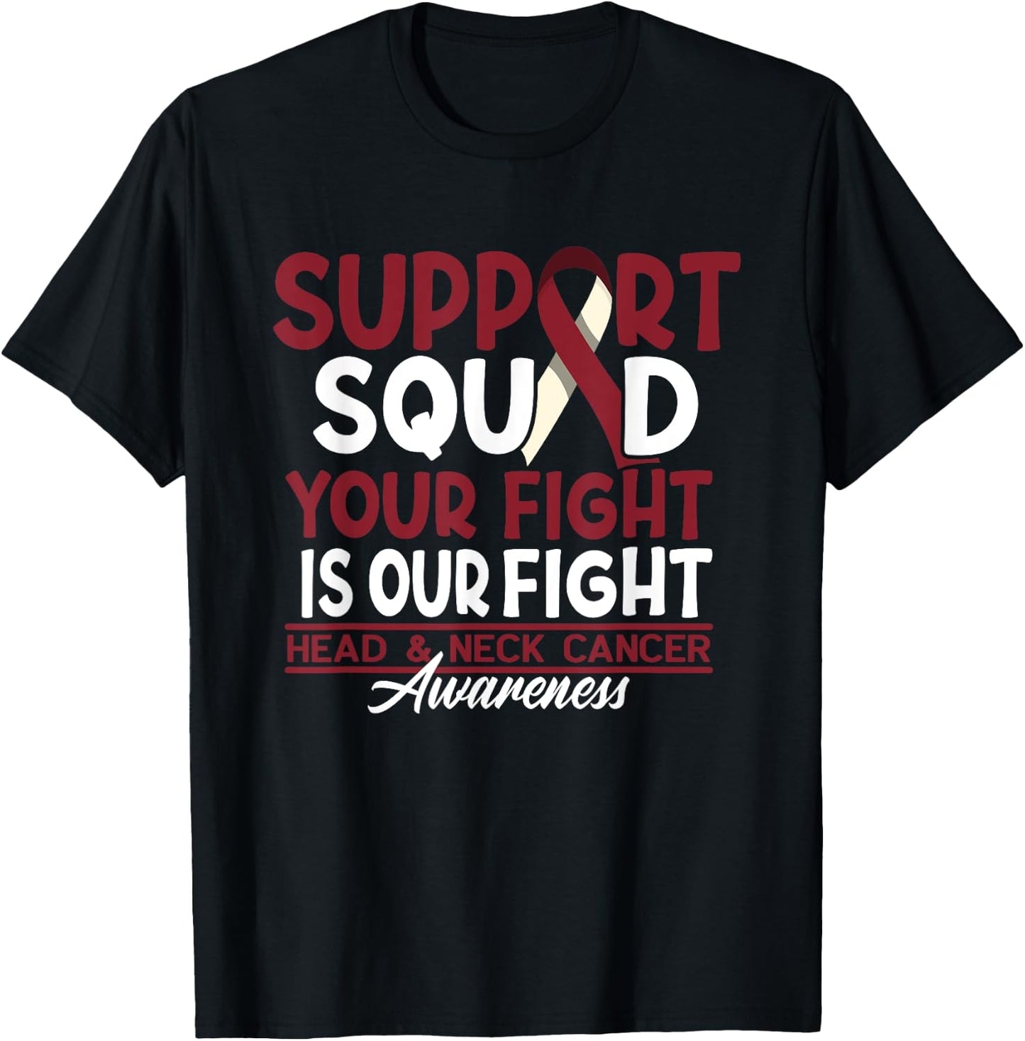 Support Awareness Squad I HNSCC Head And Neck Cancer T-Shirt - T-Shirt | Black