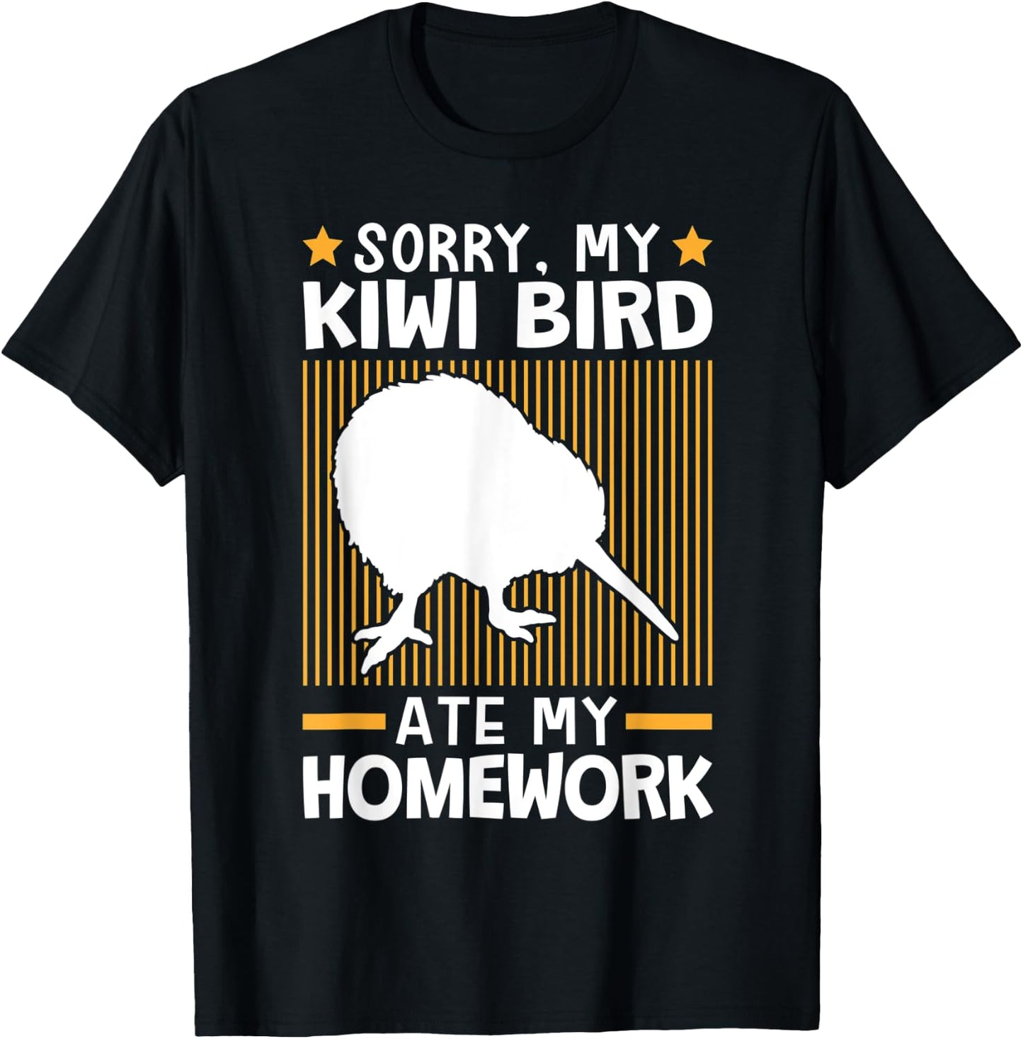 Kiwi Bird ate my homework flightless Kiwi bird T-Shirt - T-Shirt | Black