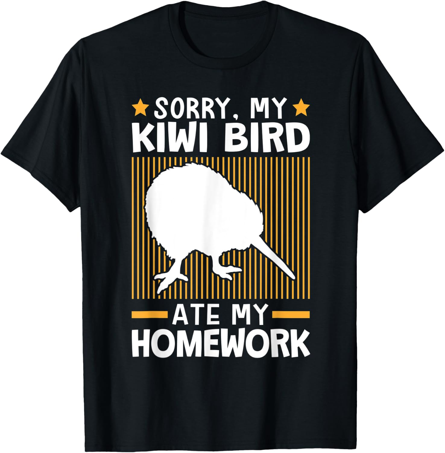 Kiwi Bird ate my homework flightless Kiwi bird T-Shirt - T-Shirt | Black