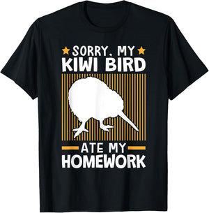 Kiwi Bird ate my homework flightless Kiwi bird T-Shirt - T-Shirt | Black