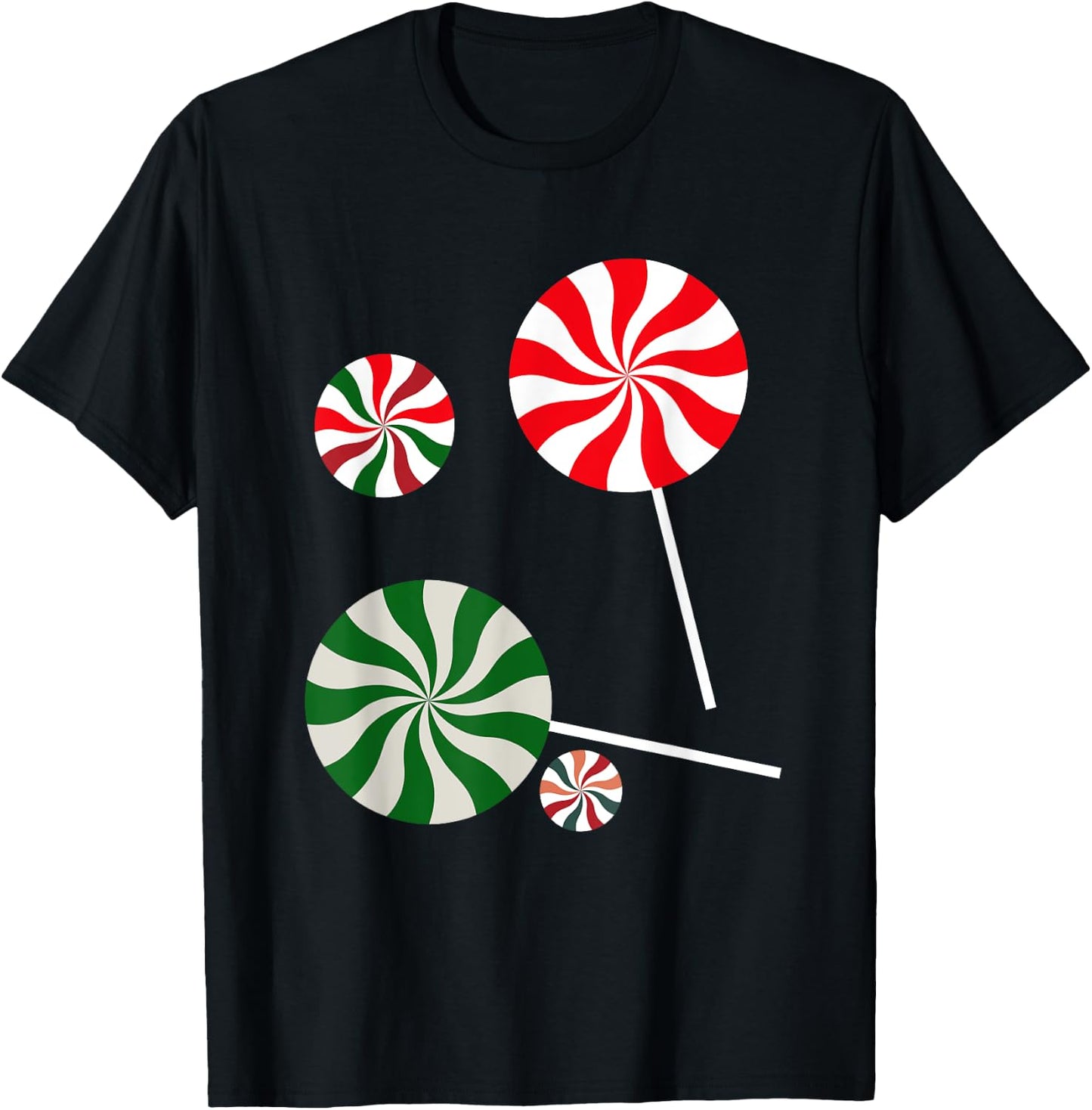 Christmas Peppermint Christmas Candy T-Shirt - T-Shirt | Black