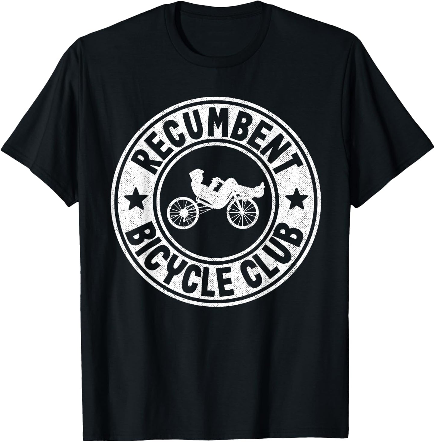 Recumbent Bicycle Club Logo Trike Bike Velomobile Cyclist T-Shirt - T-Shirt | Black