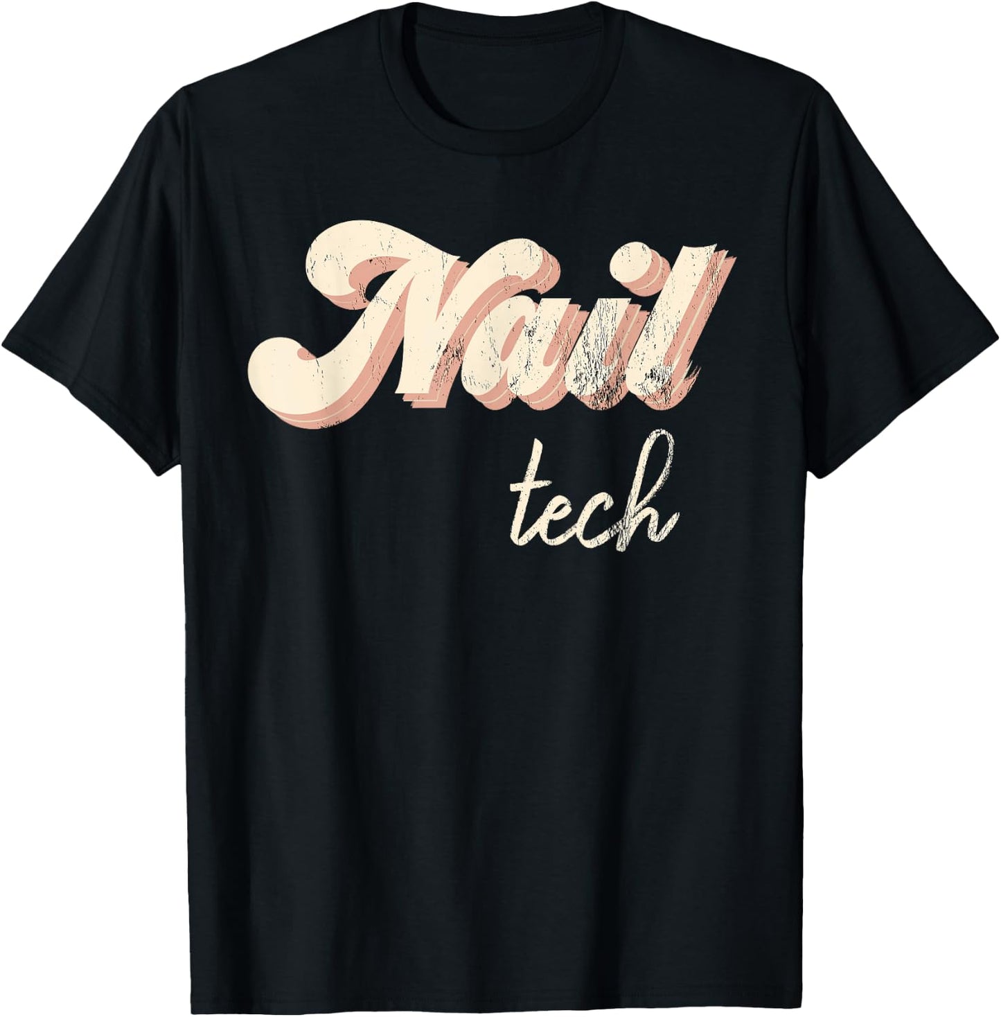 Vintage Nail Technician Retro Nail Hustler Nail Tech T-Shirt - T-Shirt | Black