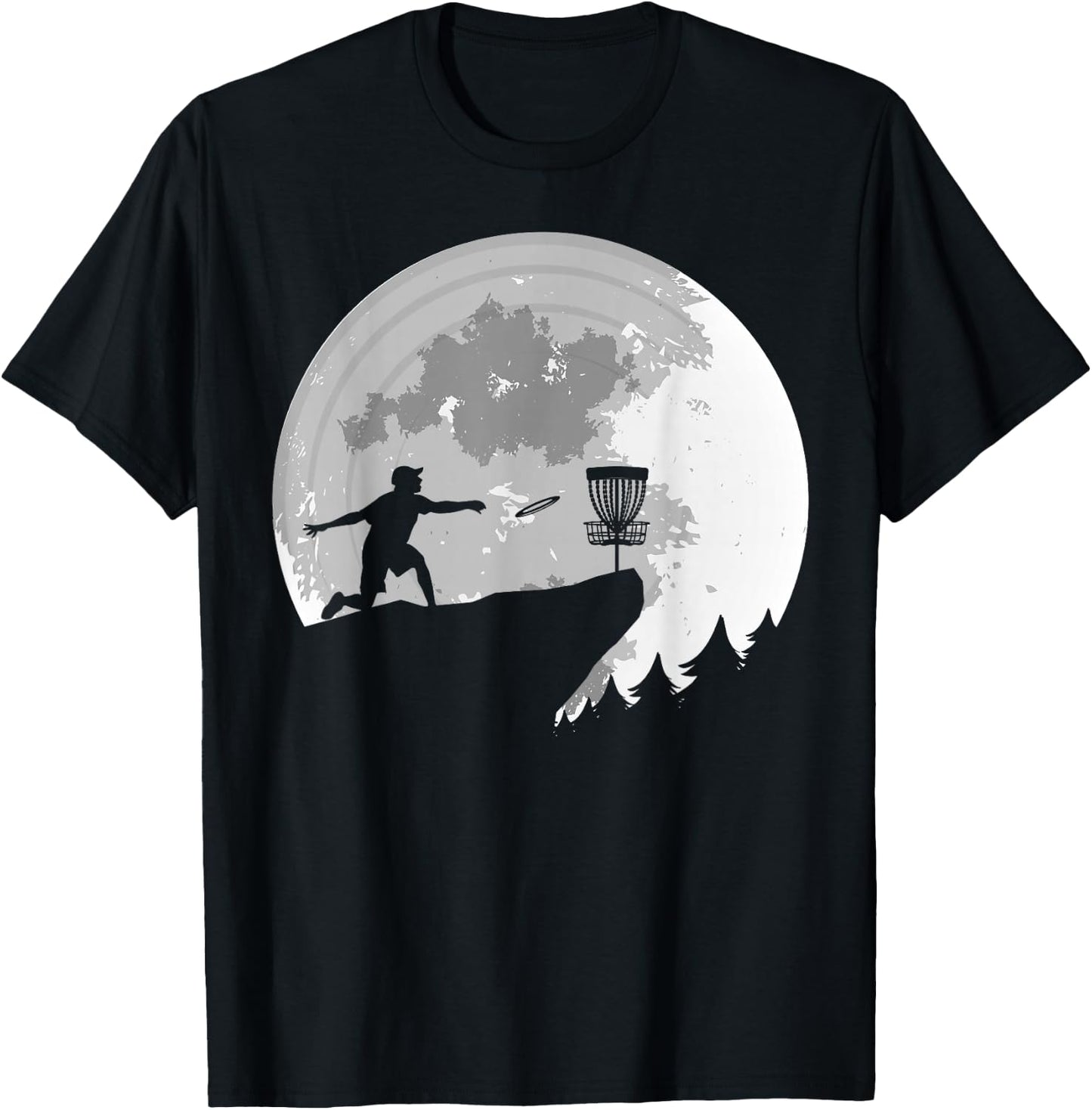 Disc Golfing Funny Full Moon Disc Golf Men T-Shirt - T-Shirt | Black