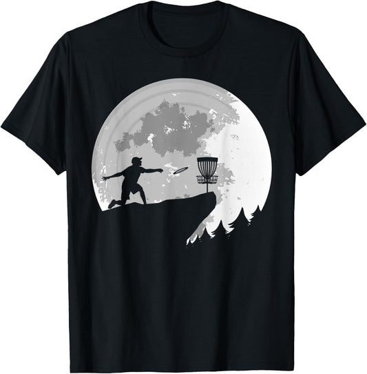 Disc Golfing Funny Full Moon Disc Golf Men T-Shirt - T-Shirt | Black