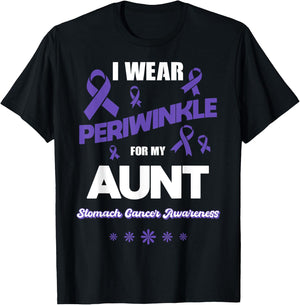 I Wear Periwinkle For My Aunt Stomach Cancer Awareness T-Shirt - T-Shirt | Black