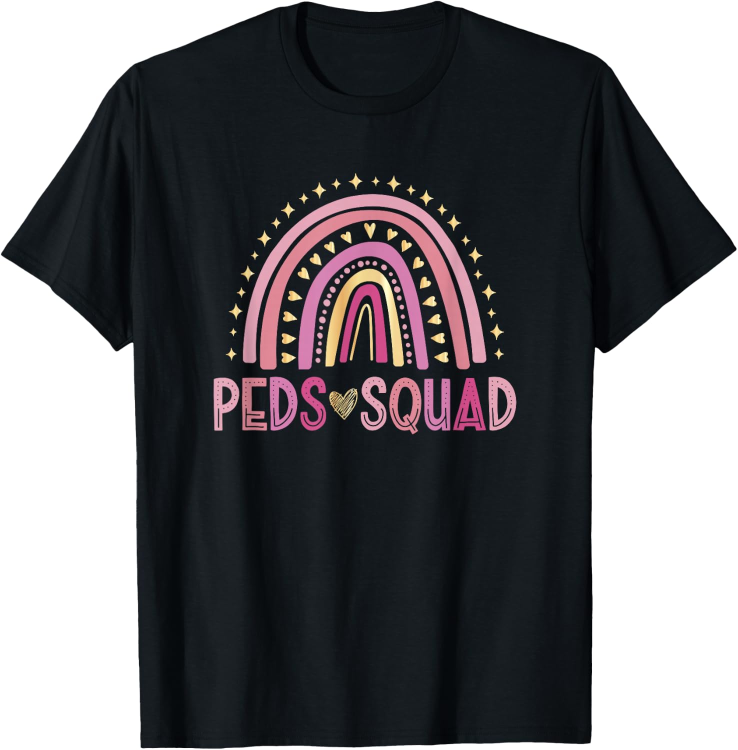 Pediatrician Rainbow Peds Squad Pediatric Nurse PEDS T-Shirt - T-Shirt | Black