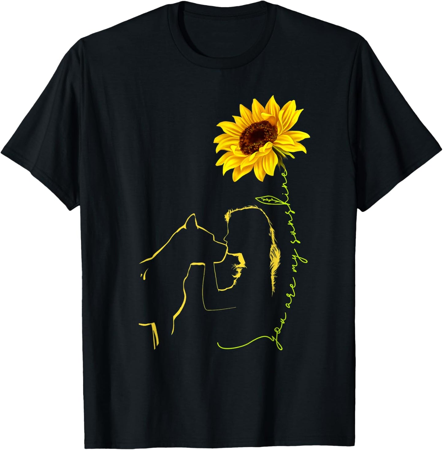 Pitbull Mom you're my sunshine sunflower pitbull dog lover Men Women T-Shirt - T-Shirt | Black