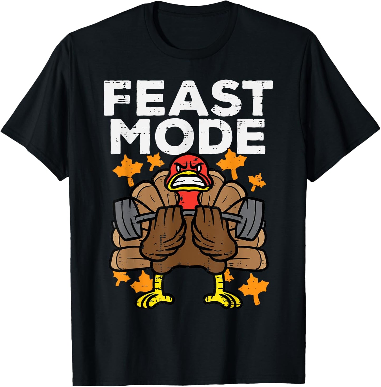 Thanksgiving Feast Turkey Barbel Mode Fall Gym Men Women Kid T-Shirt - T-Shirt | Black
