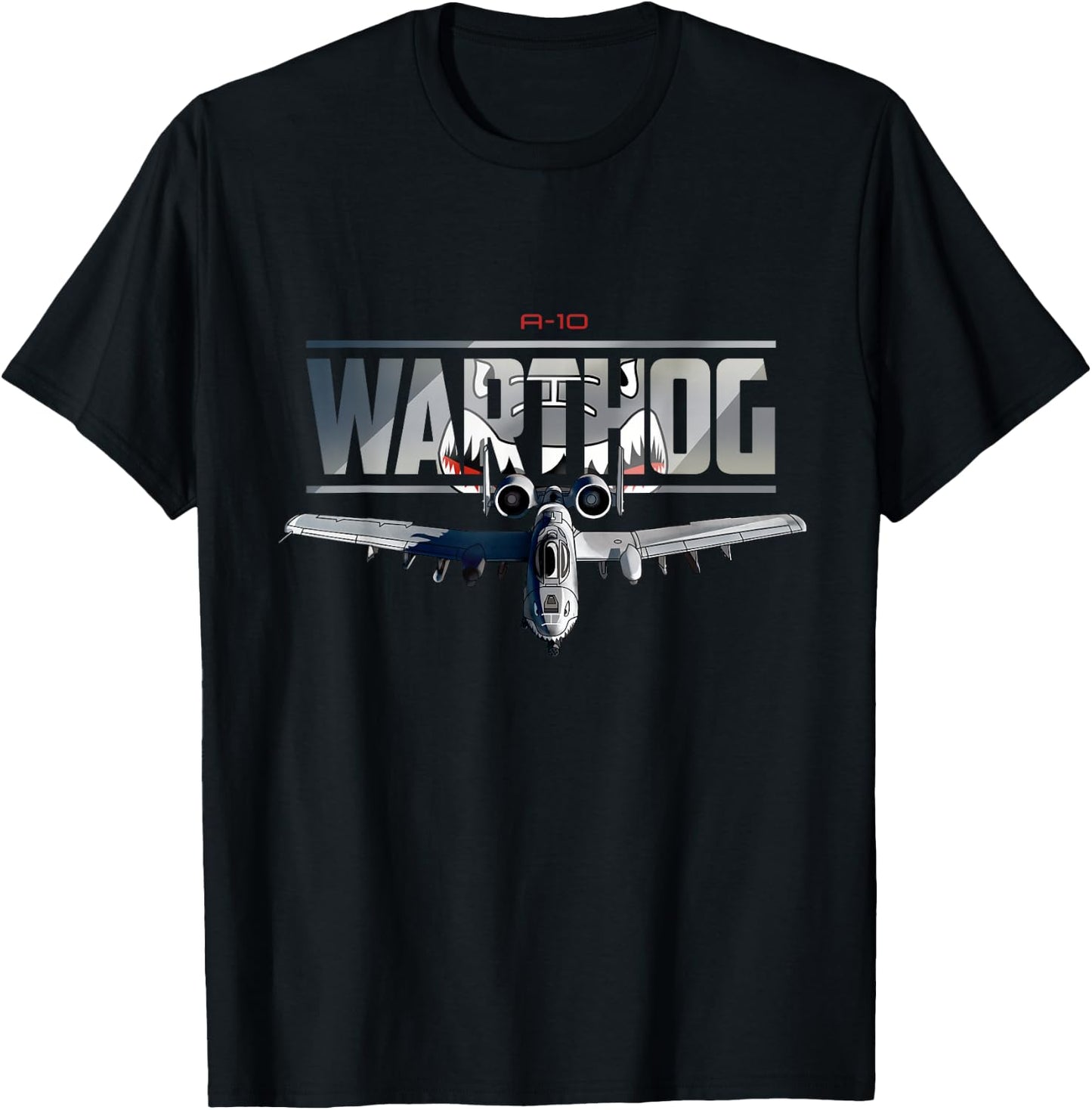 American Military Airplane Warthog Pilot T-Shirt - T-Shirt | Black
