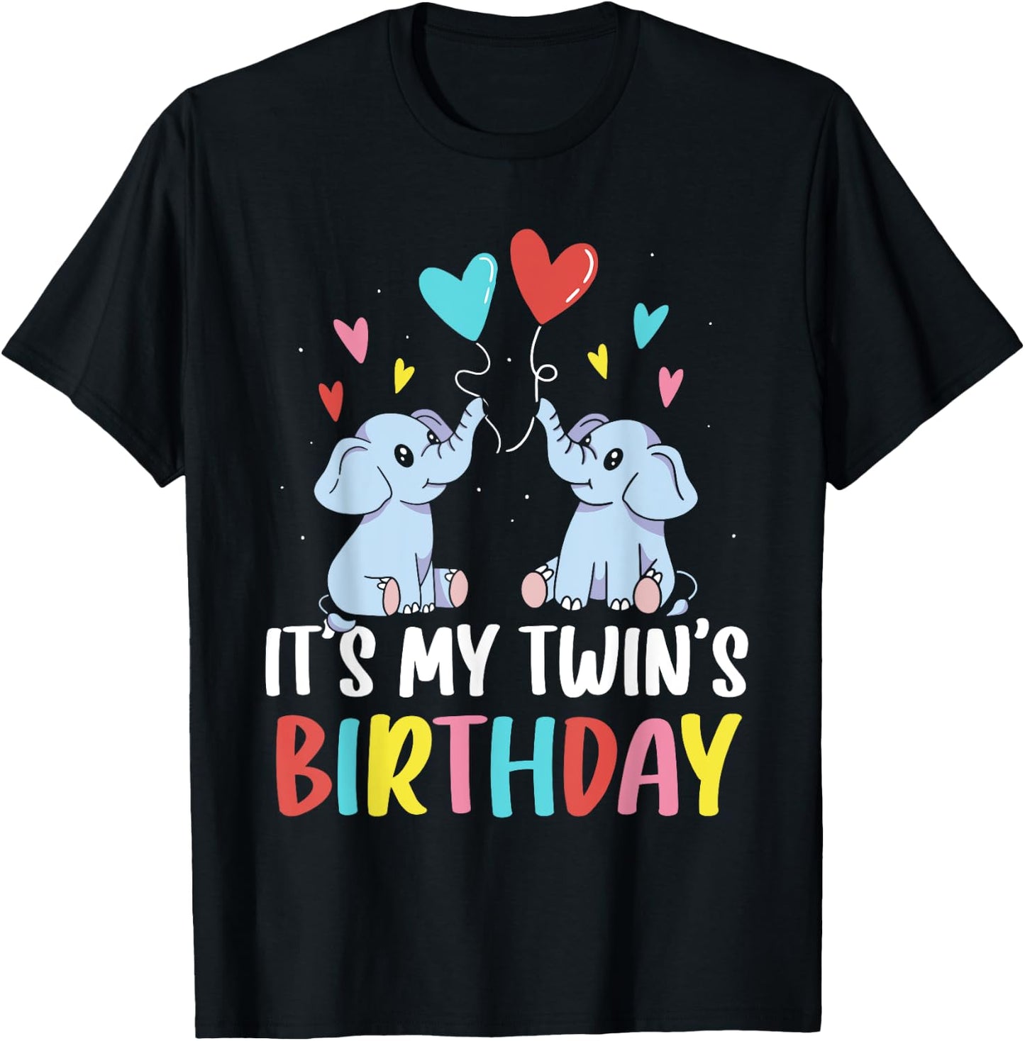 It's My Twin's Birthday Twin Cute Twins Celebrate T-Shirt - T-Shirt | Black