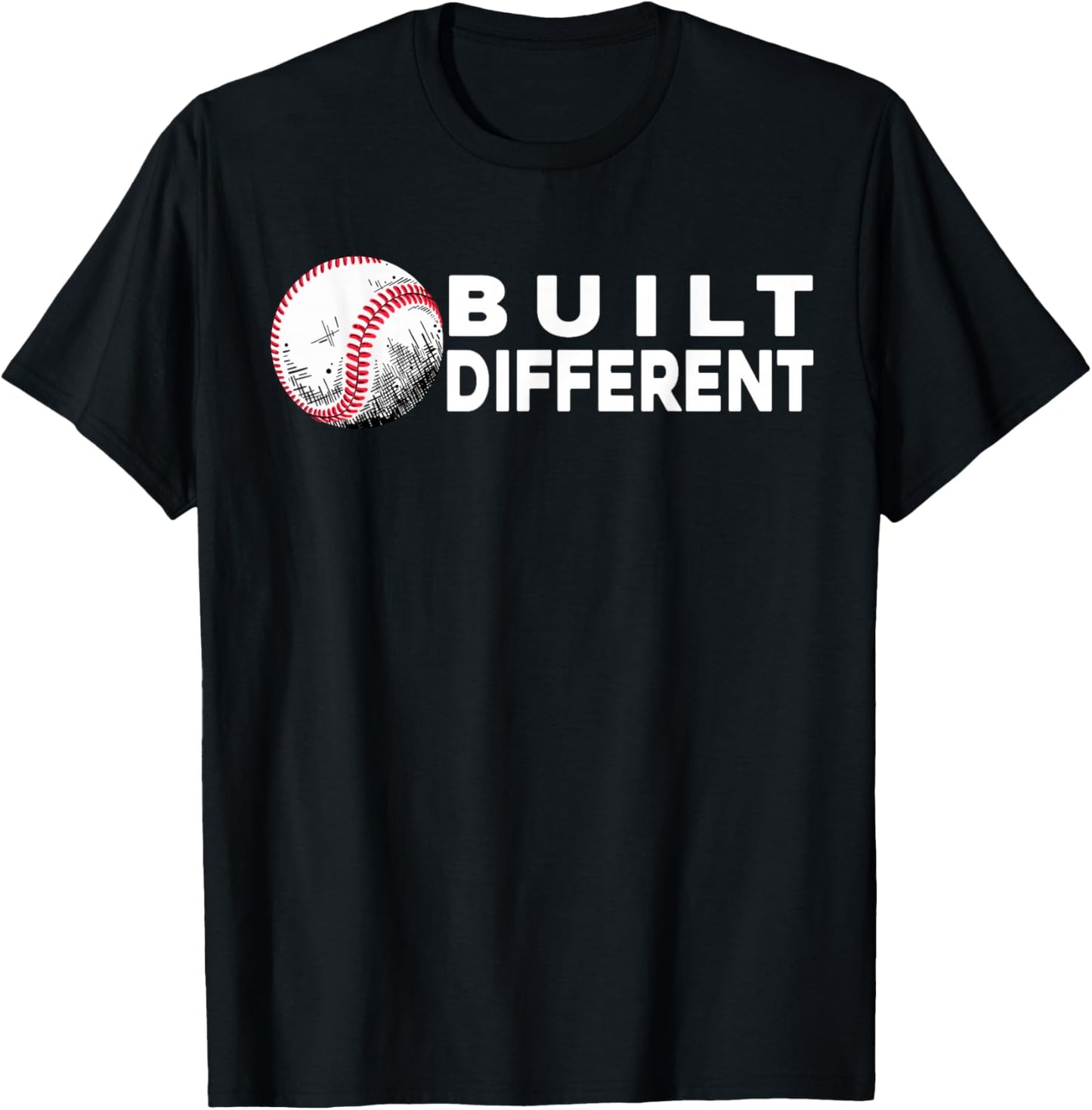 Built Different - Baseball Awsome T-Shirt - T-Shirt | Black