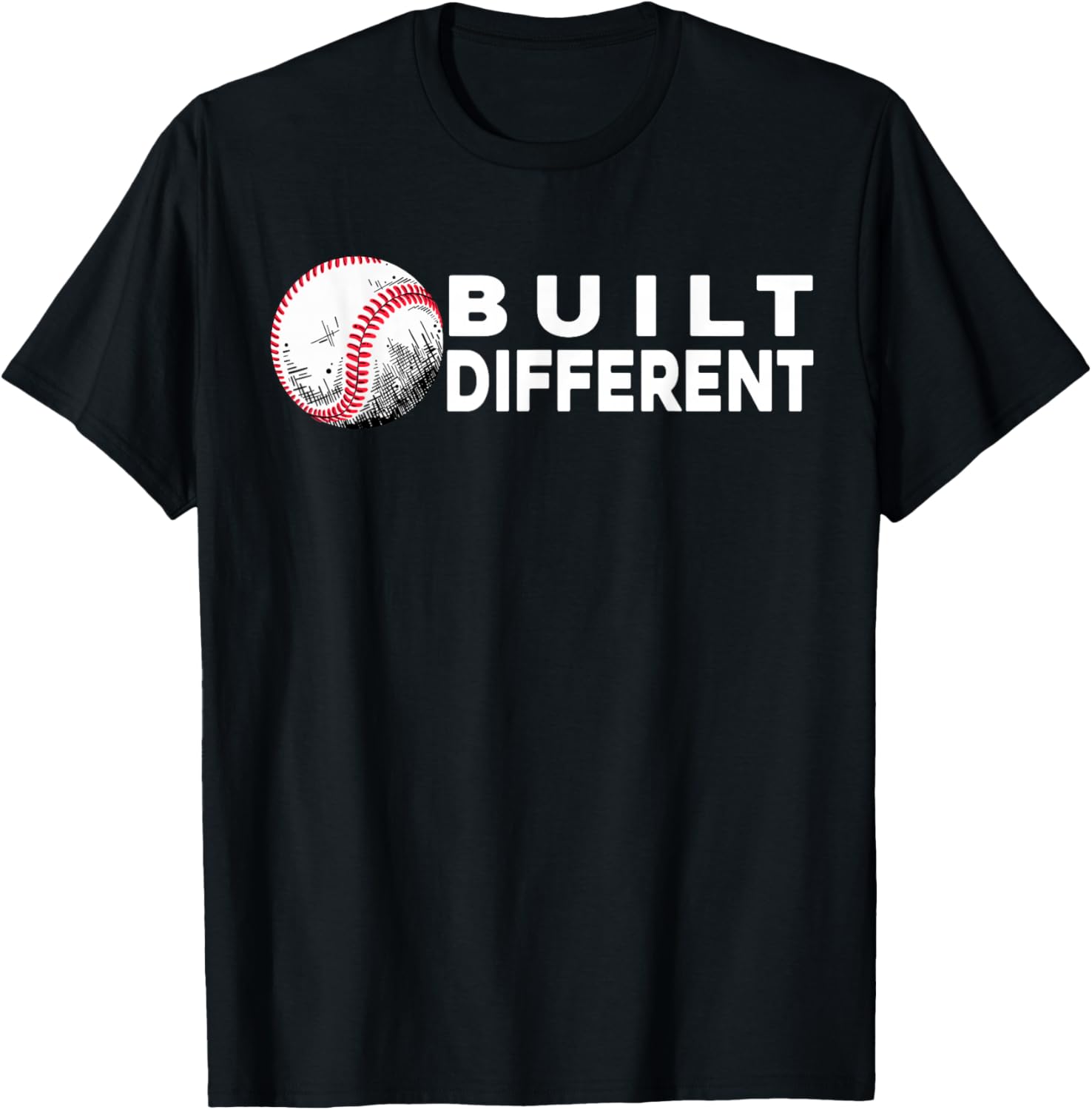 Built Different - Baseball Awsome T-Shirt - T-Shirt | Black